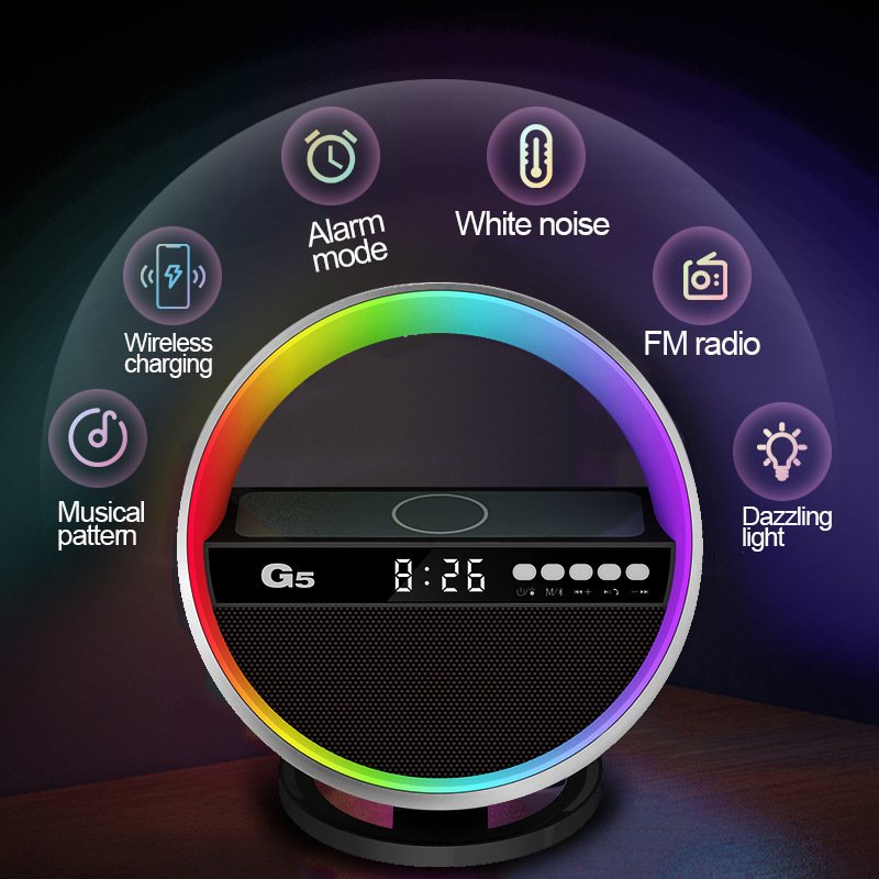2025 New Multifunction RGB Night Light Wireless Charger Bluetooth-compatible Speaker Large G Ambience Light Home Decor - Image 3