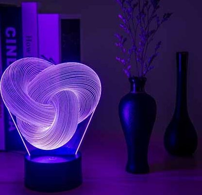 Twist Abstract LED 3D Night Light Table Lamp - Image 4