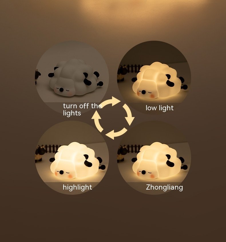 Cute Silicone Night Lights Sheep Cartoon Bedroom Lamp - Image 2