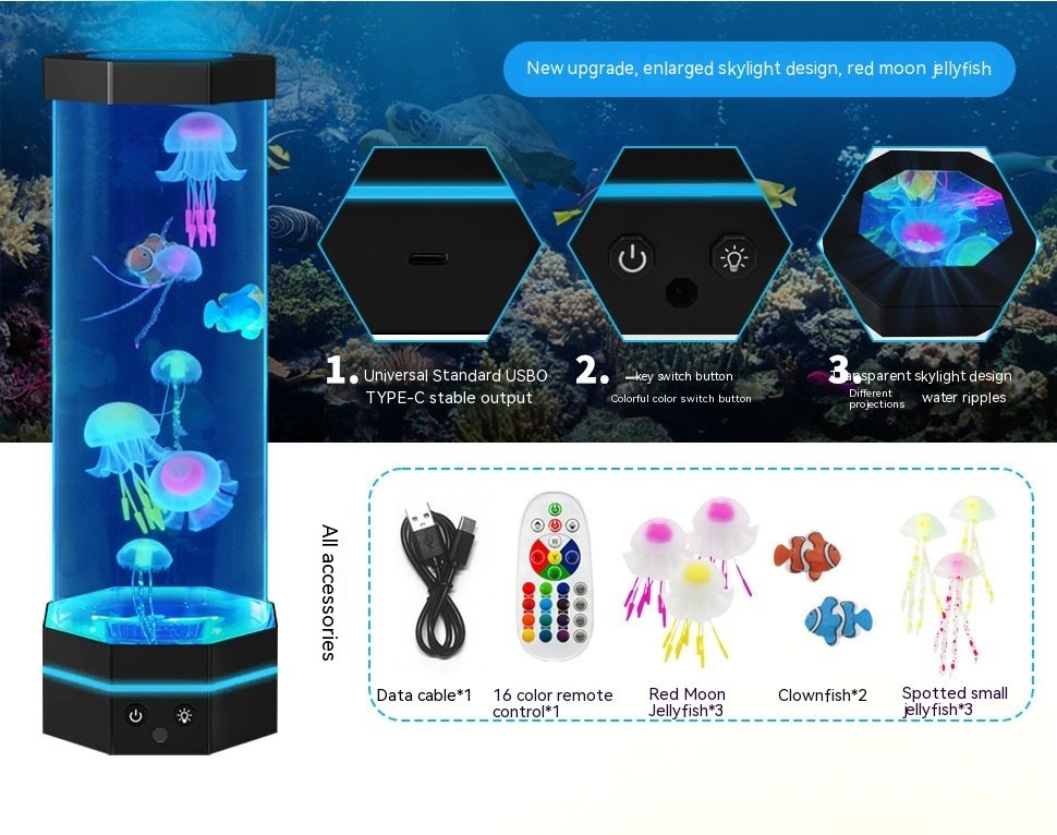 Jellyfish Lava Lamp 17 Colors Changing 15inch Jellyfish Lamp - Image 9