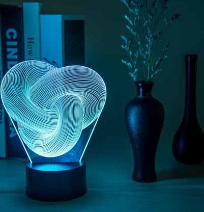 Twist Abstract LED 3D Night Light Table Lamp - Image 5