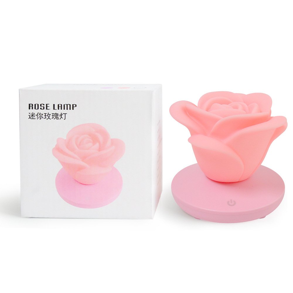 4 Colors Romantic Rose-shape Three Lighting Level Dimming Touch Night Light Valentine's Day Night Light - Image 7