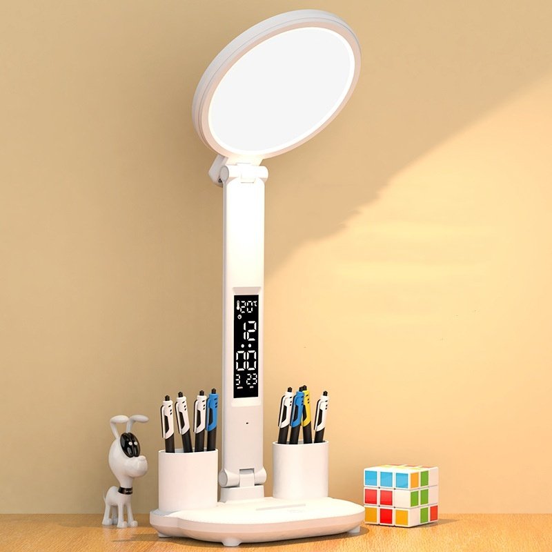 LED Clock Table Lamp USB Chargeable Dimmable - Image 2