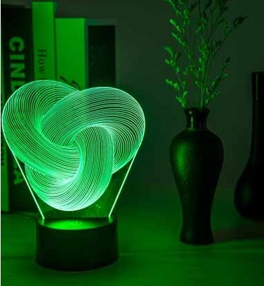 Twist Abstract LED 3D Night Light Table Lamp - Image 2