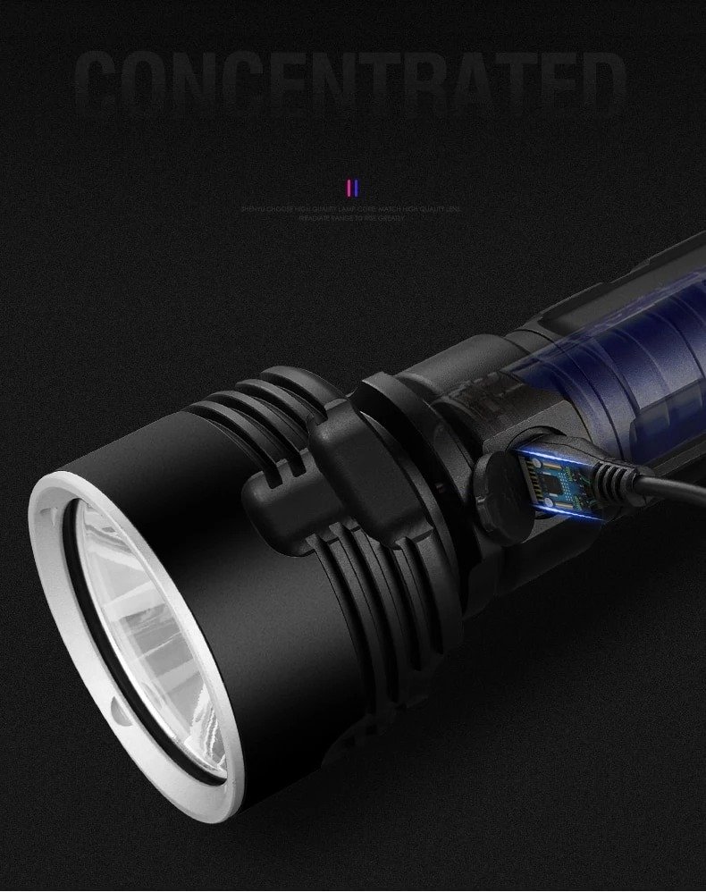 Strong Flashlight Focusing Led Light Rechargeable Super Bright LED Outdoor Xenon Lamp - Image 8
