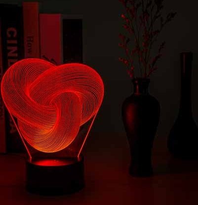 Twist Abstract LED 3D Night Light Table Lamp - Image 3