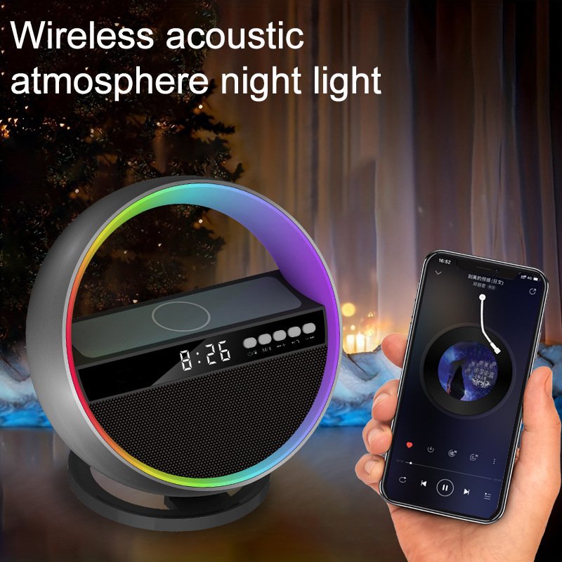 2025 New Multifunction RGB Night Light Wireless Charger Bluetooth-compatible Speaker Large G Ambience Light Home Decor - Image 4